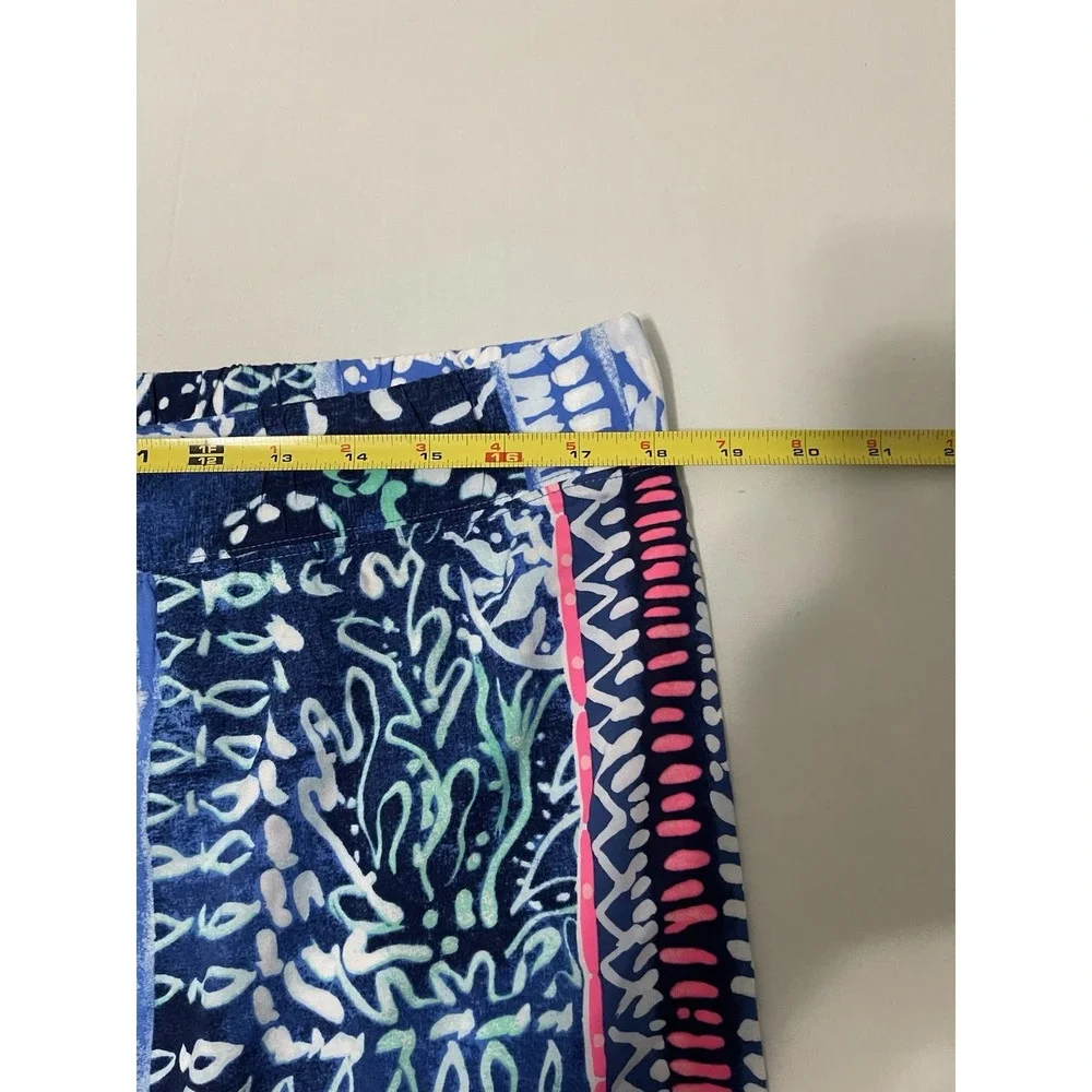 LILLY PULITZER Bal Harbour Palazzo Pant Blue Patchwork Size LARGE - Picture 7 of 9